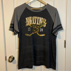 Fanatics Vintage Hockey Boston Bruins throwback retro graphic gray tee sz XL